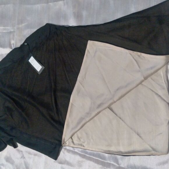 Vertigo One Shoulder Ribbon Sleeve Blouse Size XS black or pink - Picture 4 of 7